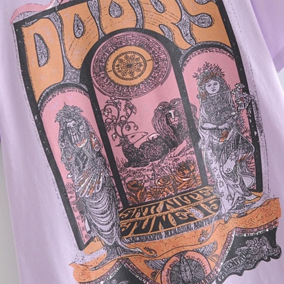 Lilac The Doors Rock Band Music Graphic Tee - Picture 5 of 7